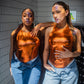 UC METALLIC BODYSUIT| ORANGE